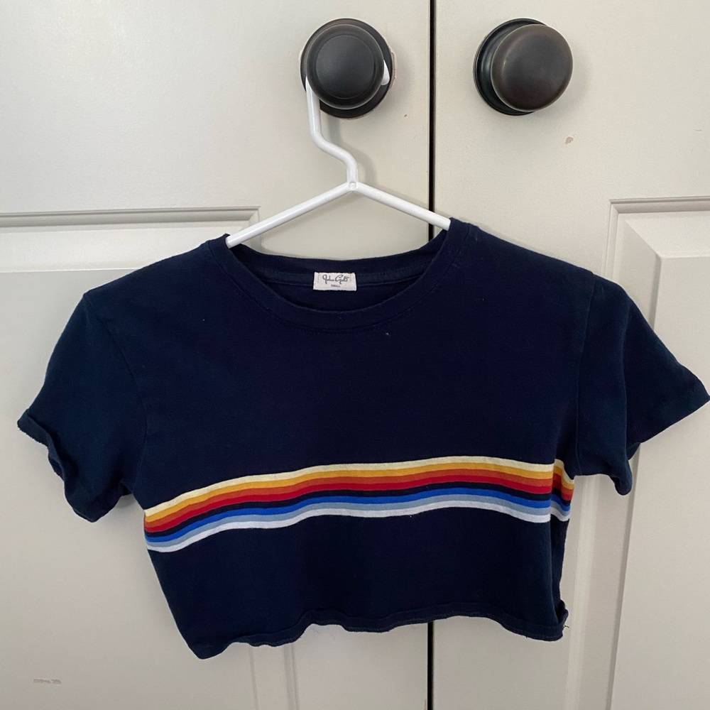 Cropped Rainbow Tee Brandy